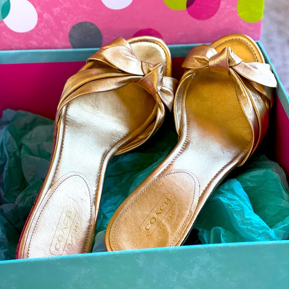 Coach golden heels